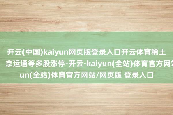 开云(中国)kaiyun网页版登录入口开云体育稀土永磁主张盘初走高，京运通等多股涨停-开云·kaiyun(全站)体育官方网站/网页版 登录入口