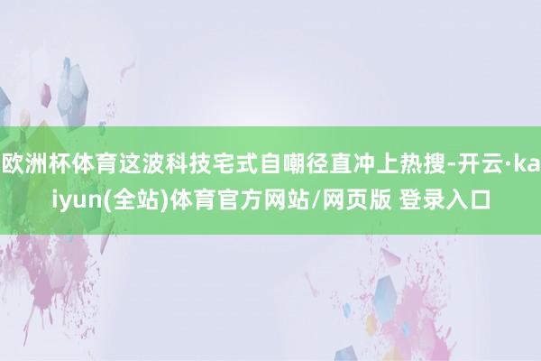 欧洲杯体育这波科技宅式自嘲径直冲上热搜-开云·kaiyun(全站)体育官方网站/网页版 登录入口